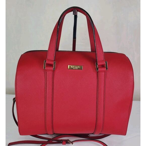 Kate Spade Newbury Lane Loden Satchel Shoulder Bag Red WKRU2462 Crossbody NEW - Picture 2 of 14